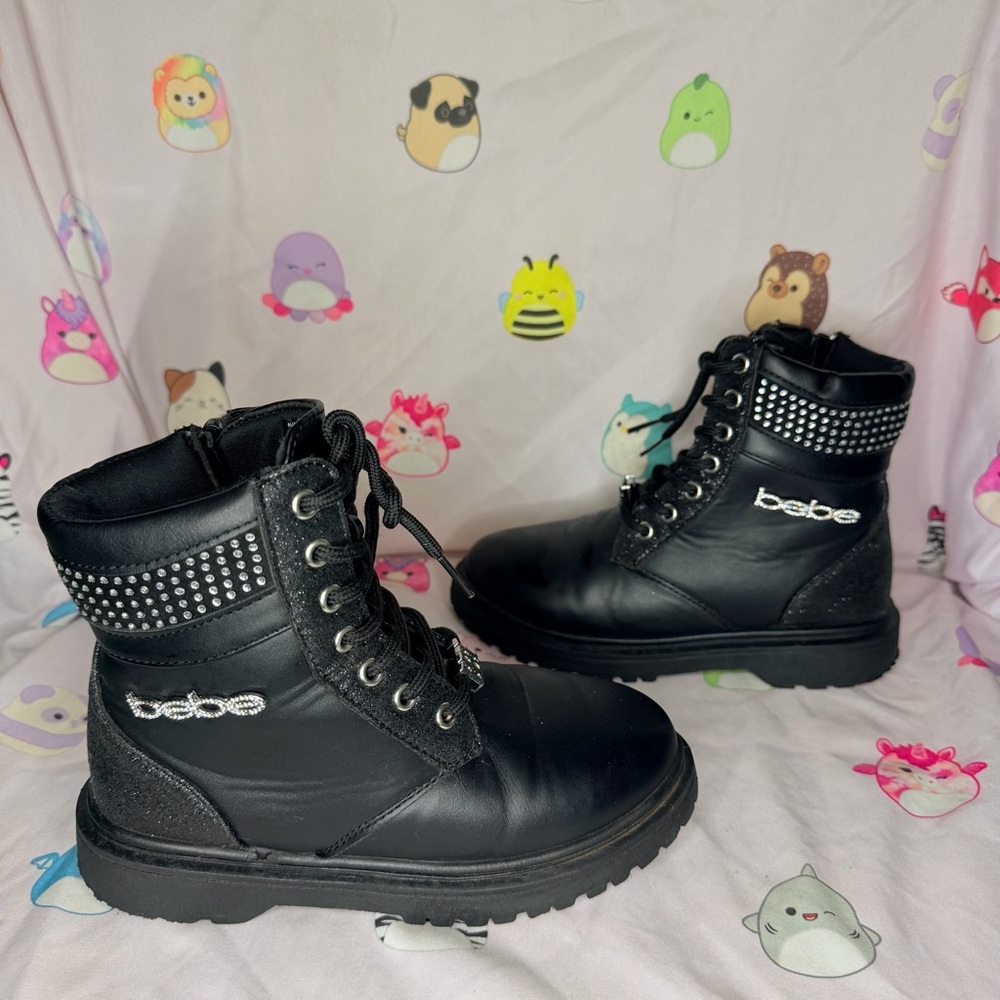 Bebe Little Girls Boots - Combat Boots Rhinestone Jewels Size 13